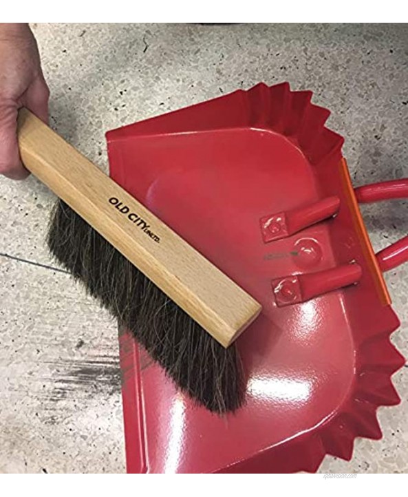 Dustpan,Bench Woodworking Brush-Brushes are Used for Counter Gardening Furniture Drafting Patio Fireplace Cleaning Large 13 Inches Shop Brush,USA Horsehair and Catalpa Wood Leather Tie