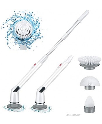 Electric Spin Scrubber 2021 Upgraded 360 Cordless Super Power Brush Floor Scrubber Tub and Tile Scrubber with Adjustable Extension Arm and 3 Replaceable Cleaner Heads for Tub Tile Floor Bathroom