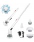 Electric Spin Scrubber 360 Cordless Shower Floor Scrubber Power Bathroom Scrubber with Adjustable Extension Arm and 3 Replaceable Scrubber Brush Heads Tub and Tile Scrubber for Wall Floor Bathroom