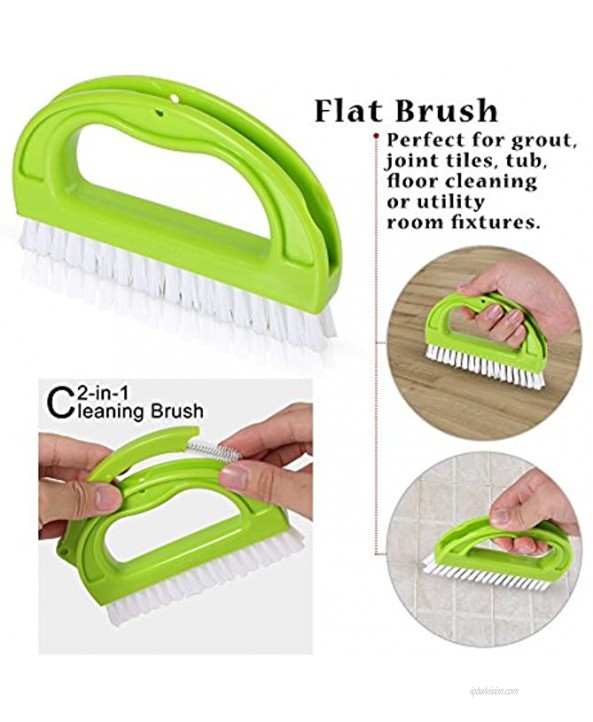 Grout Cleaner Brush Tile Joint Cleaning Scrubber Brush with Nylon Bristles Great Use for Deep Cleaning Shower,Floors,Window,Bathroom,Kitchen,Track and Other Household.4 in 1 Value Pack By DoriHom.