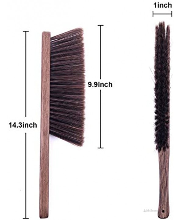 Hand Broom Cleaning Brushes-Soft Bristles Dusting Brush for Cleaning Car Bed Couch Draft Garden Furniture Clothes,Wooden Handle