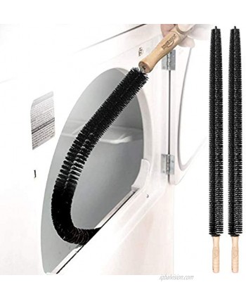 Holikme Dryer Vent Cleaner Kit 2 Pack Dryer Lint Brush Vent Trap Cleaner Long Flexible Refrigerator Coil Brush 30 Inch