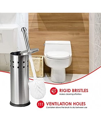 Home Basics Vented Stainless Steel Toilet Brush Holder