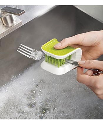 Joseph Joseph BladeBrush Knife and Cutlery Cleaner Brush Bristle Scrub Kitchen Washing Non-Slip One Size Green