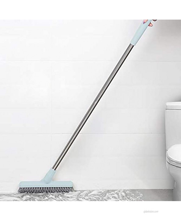 LandHope Tile Grout Brush Crevice Floor Scrub Brush 120°Rotatable Bathtub Clean Tool 9.06inches Wide 35.43inches Long Handle Grout Scrubber Indoor Kitchen Push Broom for Hard to Reach Areas