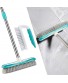 MEXERRIS Scrub Brush with Floor Scrubber Deck Brush Long Handle Combo Cleaning Kits Stiff Bristles Durable Scrubbing Grout Brushes for Carpet Bathroom Shower Sink Bathtub Tile Kitchen Surface