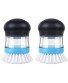MR.SIGA Soap Dispensing Palm Brush Kitchen Brush for Dish Pot Pan Sink Cleaning Pack of 2 Navy Blue