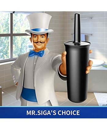MR.SIGA Toilet Bowl Brush and Holder for Bathroom Black 1 Pack