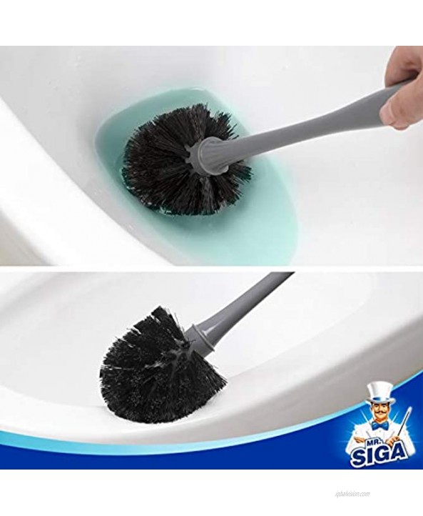 MR.SIGA Toilet Plunger and Bowl Brush Combo for Bathroom Cleaning Gray 1 Set