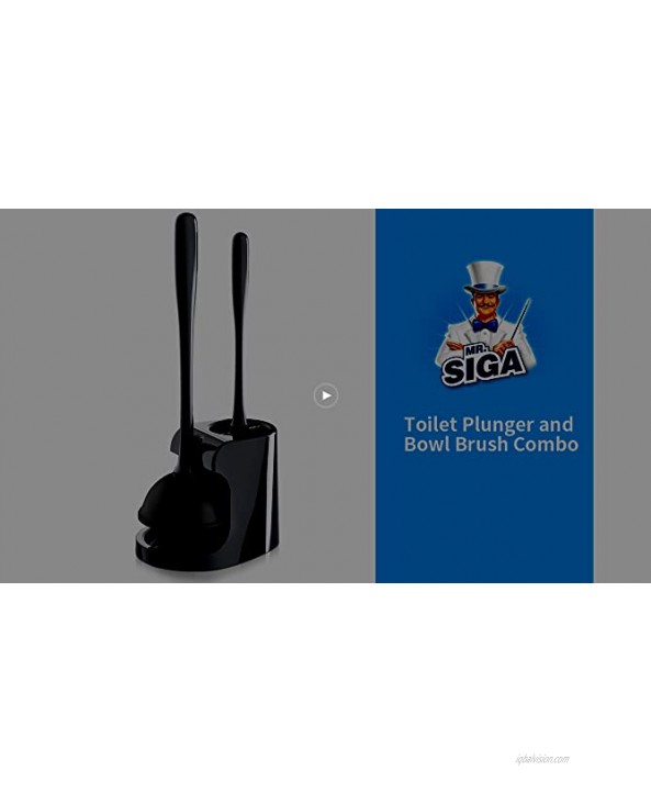MR.SIGA Toilet Plunger and Bowl Brush Combo for Bathroom Cleaning Gray 1 Set