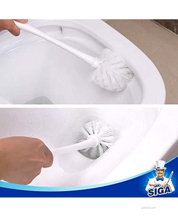 MR.SIGA Toilet Plunger and Bowl Brush Combo for Bathroom Cleaning White 2 Sets