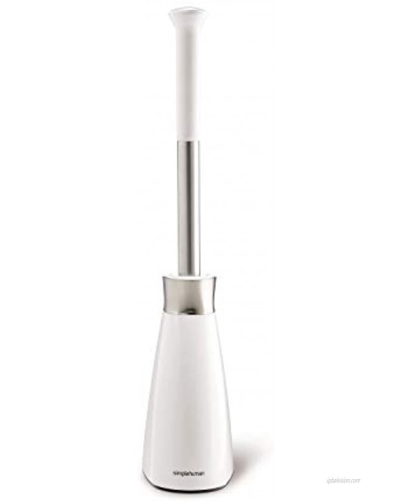 simplehuman Toilet Brush with Caddy Stainless Steel White