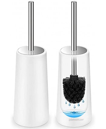 Toilet Bowl Brush and Holder for Bathroom 2 Pack Toilet Bowl Cleaner Brush with Stainless Steel Long Handle Toilet Bowl Scrubber with Holder