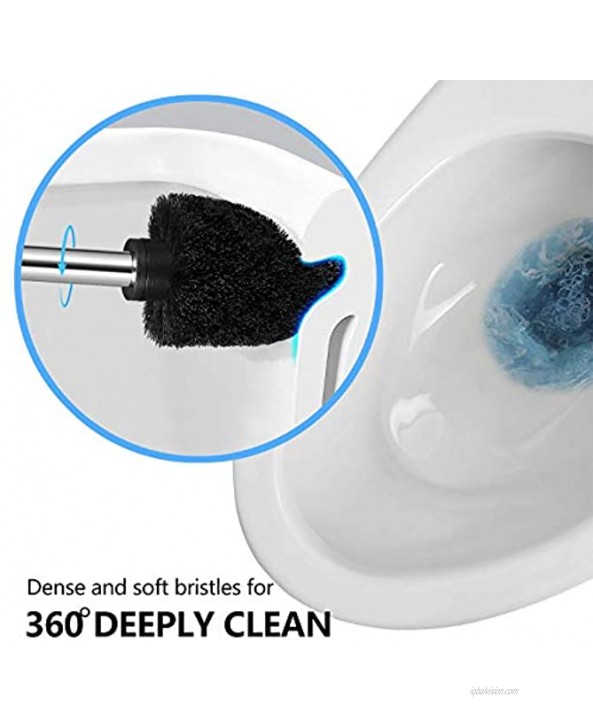 Toilet Brush and Holder 2 Pack Bathroom Toilet Scrubber Brush Set with Long Handle Hidden Toilet Bowl Brushes with Durable Scrubbing Bristles for Deep Cleaning