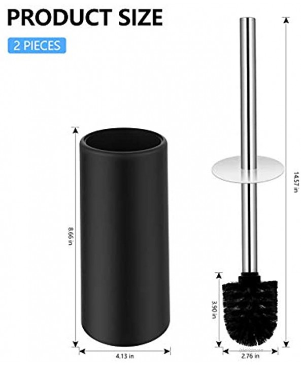 Toilet Brush and Holder 2 Pack Bathroom Toilet Scrubber Brush Set with Long Handle Hidden Toilet Bowl Brushes with Durable Scrubbing Bristles for Deep Cleaning