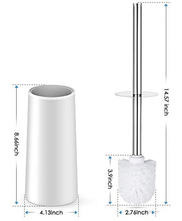 Toilet Brush and Holder Toilet Bowl Brush with Stainless Steel Handle Durable Bristles Hidden Toilet Scrubber for Toilet Cleaning