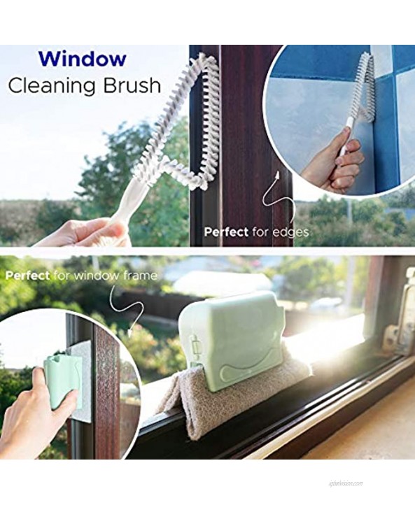 Window Groove Cleaning Bursh Set-Track Cleaning Tools-Hand-Held Door Window Sliding Track Crevice Gap Corner Cleaning Brush for Shower Doors House Glass Cleaning Tools Gadgets Kits