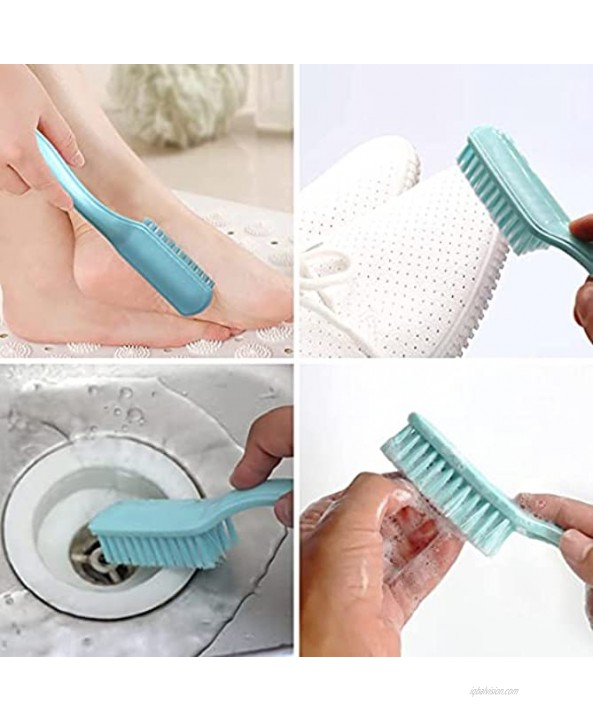 Xjinmin Nail Brush Foot Brush Curved Handle Grip Hand Fingernail Scrub Brush Home Laundry Cleaning Shoes Clothes Toes Nails Feet Scrubber,4 PCS