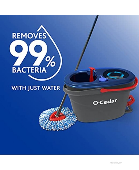 O-Cedar EasyWring RinseClean Microfiber Spin Mop & Bucket Floor Cleaning System Grey