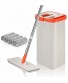 YKWARE Mop and Bucket Set ,with Set with Separates Dirty and Clean Water ,Telescopic Stainless Steel Handle,4PCS Microfiber Pads Refills 180 Rotated Head Self Hands Free Floor Flat Mop-Gray