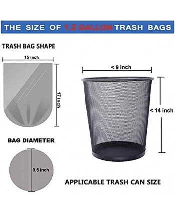 1.2 Gallon 120 Clear Small Trash Bags Bathroom 1 Gallon Garbage Bags Plastic Wastebasket Trash Can Liners for Home and Office Bins 120 Count