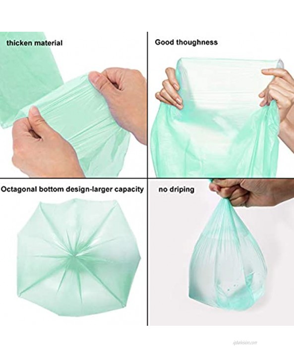 1.2 Gallon Small Trash Bags Garbage Bags AYOTEE Mini Compostable Strong Bathroom Wastebasket Can Liners trash Bags for Home Office Kitchen fit 5 Liter 5L,1 Gal,Green
