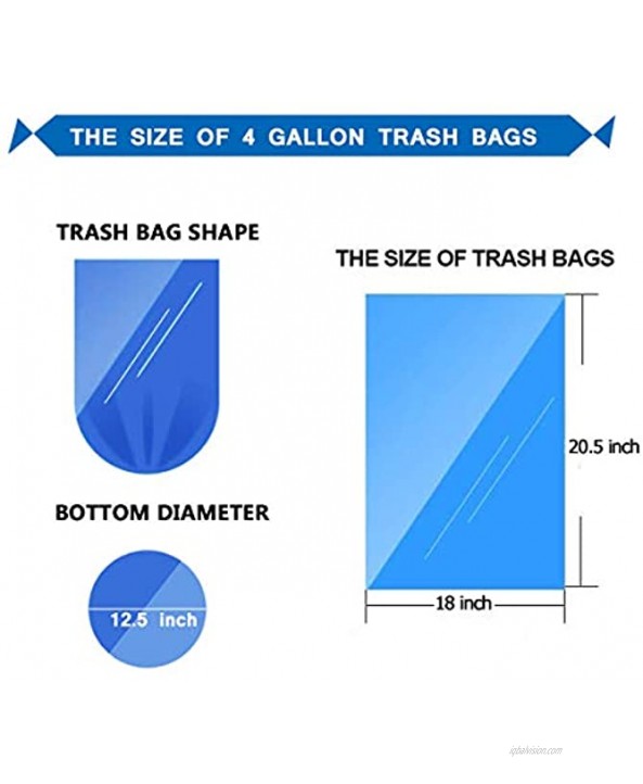 4 Gallon Small Garbage Bags 250 Counts,Trash Bag Bin Liners 15-Liters Bin Bags Wastebasket Bags for home office kitchen Trash Can,Bathroom,Bedroom 5 Color