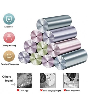 4 Gallon Small Trash Bags 300 Counts 15 Rolls Strong Plastic Garbage Bags Wastebasket Liners Bags Colored for Kitchen Bathroom Bedroom Office Car Pet Bags 5 Nordic Macaron Colors