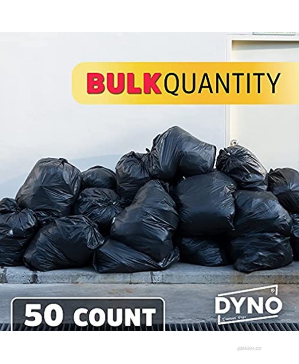 65 Gallon Trash Bags Heavy Duty 1.5 Mil Black 50 Count Large Trash Bags Individually Folded Industrial Trash Bags 65 Gallon – 50W x 48L