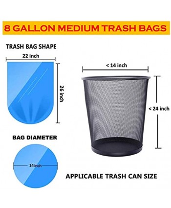 8 Gallon Medium Trash Bags CCLINERS Multi-Color Bathroom Kitchen Garbage Bags Plastic Wastebasket Liners for Home and Office 210 Count 6 Colors