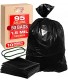 95-96 Gallon Trash Bags – Large 95 Gallon Garbage Can Liners heavy duty garbage bags contractor garbage bags construction trash bags 1.5 Mil Thick 61 x 68 with 30” Rubber Bands