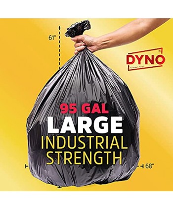 95 Gallon Trash Bags 2 Mil Black 25 Count Large Trash Bags Individually Folded 96 Gallon Trash Can Liners 61W x 68L