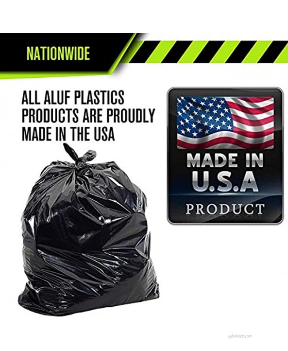 Aluf Plastics 65 Gallon Trash Bags Heavy Duty Huge 50 Pack 1.5 MIL 50 x 48 Large Black Plastic Garbage Can Liners for Contractor Lawn and Leaf Outdoor Storage Commercial Industrial Toter Bag PG6-6551
