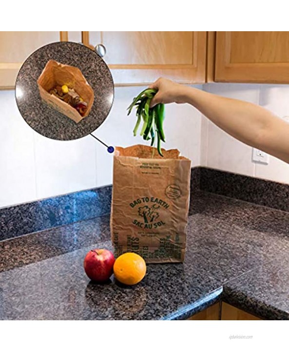 Bag to Earth Kitchen Food Waste Bag -12U- Compostable Bag Leak Resistant Cellulose Liner Small 12 Bags