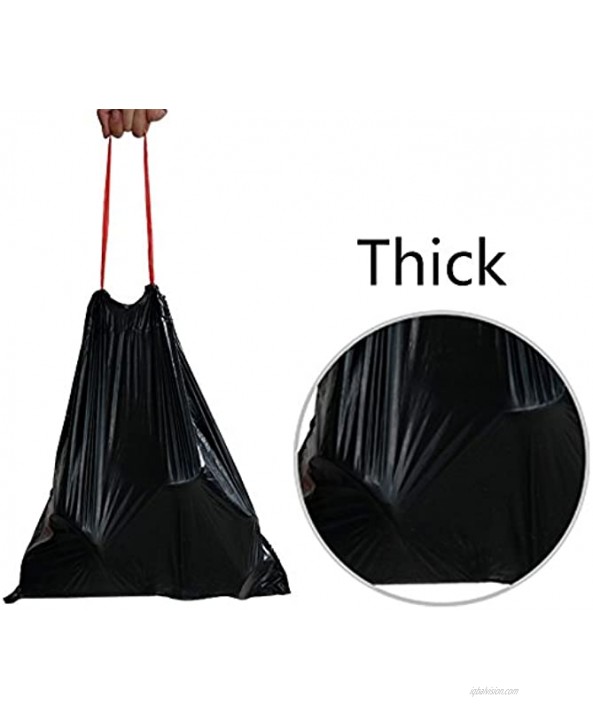 Begale 4 Gallon Drawstring Flat Bottom Trash Bags Black 110 Counts