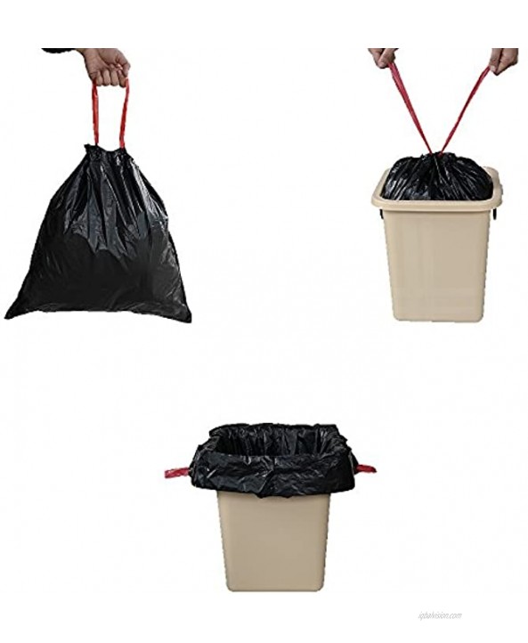 Begale Small 1.2 Gallon Drawstring Black Trash Bag 110 Counts 3 Rolls