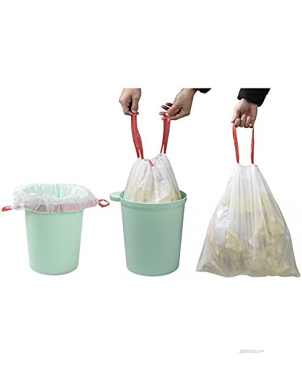 Doryh 7 Gallon White Drawstring Trash Bags Medium Garbage Bags 2 Rolls 120 Counts