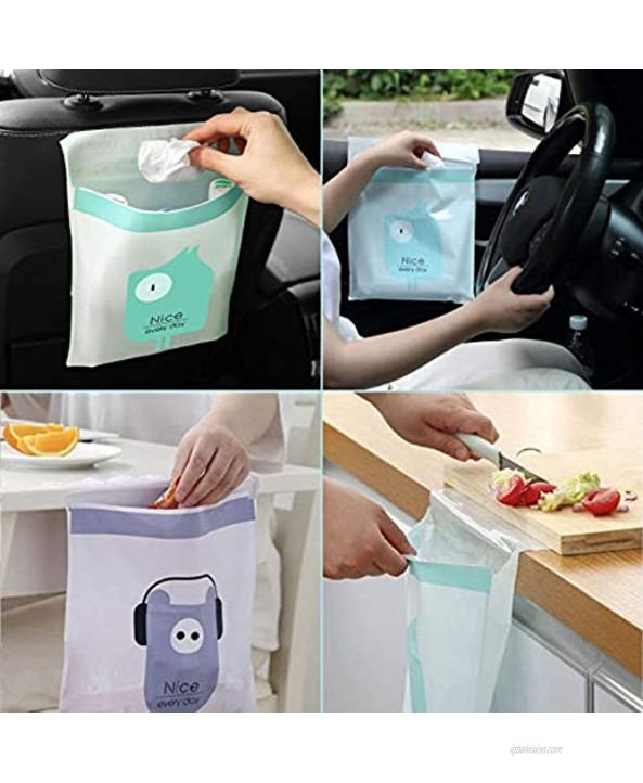 Easy Stick-On Disposable Car Trash Bag,Self Adhesive Cleaning Bags Biodegradable Leakproof Vomit Bag,Kitchen Self Adhesive Trash Storage Bag,for Cars Kitchens,Travel,Camping,Office Spaces 40 PCS