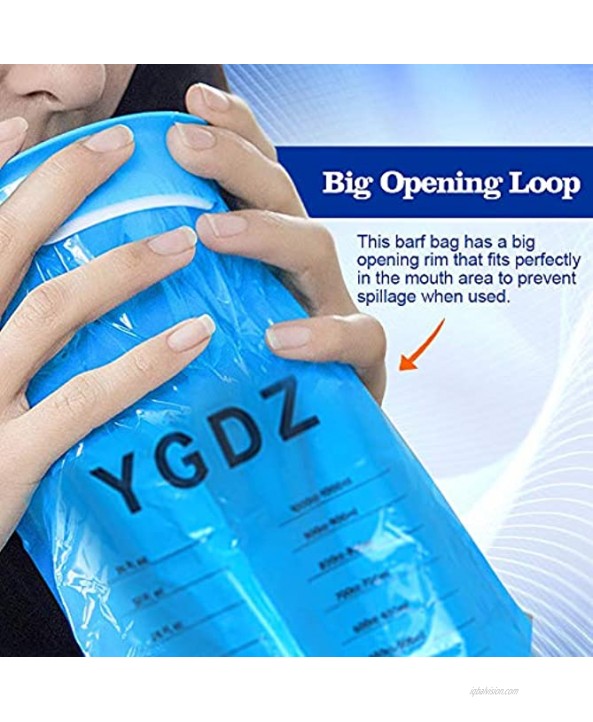 Emesis Bags YGDZ 30 Pack Disposable Vomit Bags Blue Barf Bags Aircraft Car Throw Up Nausea Bags for Travel Motion