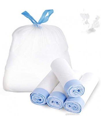 Favored 4 Gallon Trash Bags,Garbage Bags Tall Strong Super-Thickened Drawstring Solid Small Trash Bags,Garbage Bags for Kitchen,Bathroom Bedroom Home Office Trash Cans 4 Gallon 48 Count-white