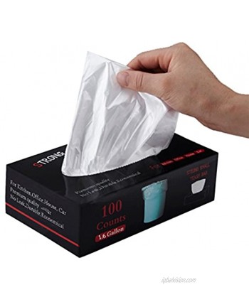 Feiupe 1.6 Gallon Extra Strong Small Trash Bag Garbage Bag Trash Can Liner,100 Count 1.6 Gallon