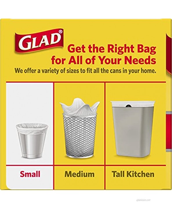 Glad Small Trash Bags 4 Gallon White Trash Bag 30 Count