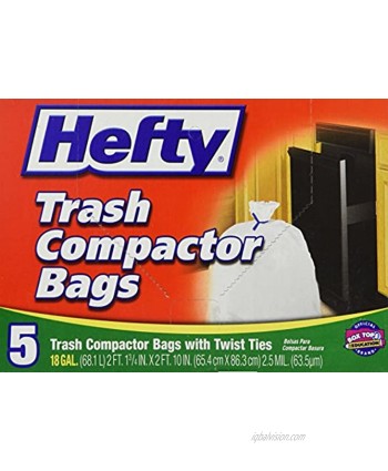 Hefty Trash Compactor Bags 18 GAL 5 CT