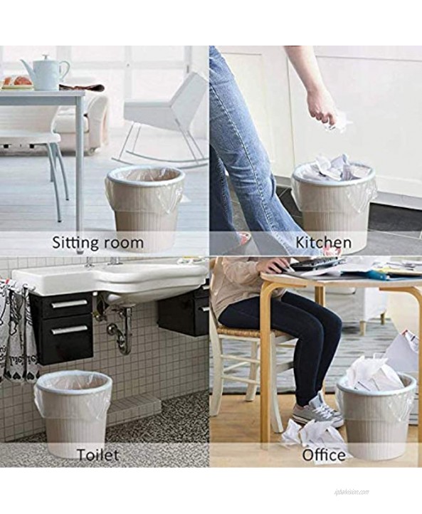 Hulless Small Trash Bags 2 Gallon Garbage Bags 100 Count 2 Rolls Wastebasket Trash Bags for Kitchen Bedroom Bathroom Living Room Office. Clear White
