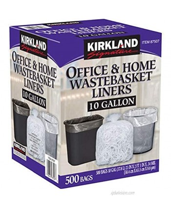 Kirkland Signature-87507 Wastebasket Liners Clear 10 Gallon 500 ct