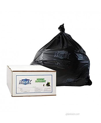 Mint-X Rodent Repellent Trash Bags 1.3 Mil Flat Seal 46" Height x 33" Length Black Pack of 100 MX3346XHB