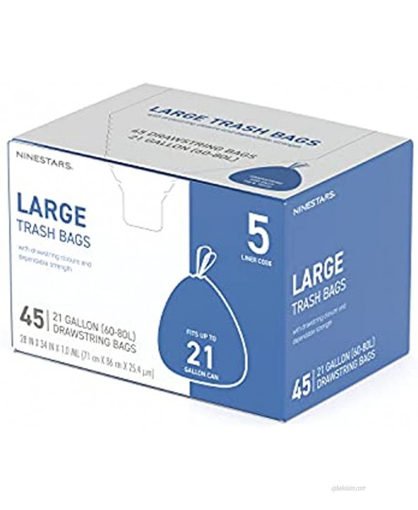 NINESTARS NSTB-21-45 Trash Bags Large White