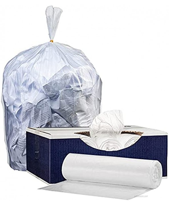 Plasticplace 32-33 Gallon Trash Bags │ 16 Microns │ Clear High Density Garbage Can Liners │ 33” x 40” 250 Count