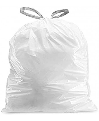 Plasticplace 6 Gallon Trash Bags │ 0.7 Mil │ White Drawstring Garbage Can Liners │ 17" x 20" 200 Count