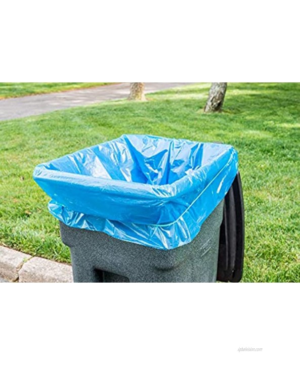 Plasticplace 64-65 Gallon Recycling Trash Bags for Toter │1.5 Mil │ Blue Heavy Duty Garbage Can Liners  │ 50” x 60” 50 Count
